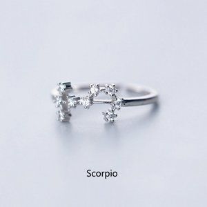 *925 Sterling Silver Zodiac Resizable Ring-Scorpio